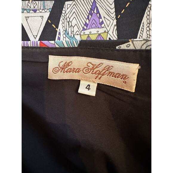 Mara Hoffman Black Multicolor One Shoulder Cocktail Mini Dress Size 4 - Picture 8 of 9